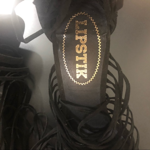 Lipstik Black Strap detail block heel - Picture 2 of 5